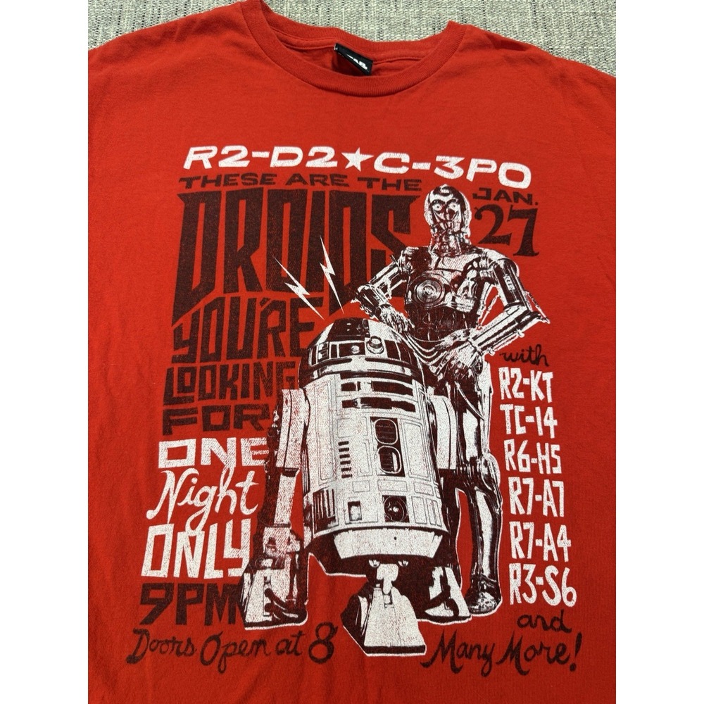 Star Wars Red Black White R2-D2 and C-3PO Concert Poster T-Shirt Men's C 20‎ L26